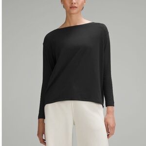 Lululemon Back in Action long sleeved top, size 16, Black